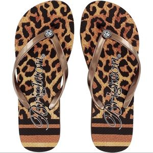 Brighton Leopard Flip Flops W/ Bag - Sz 8